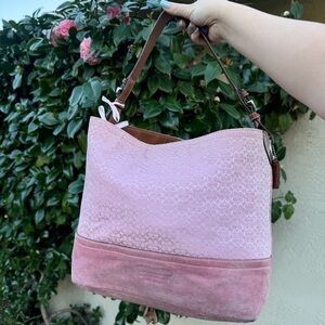 Pink Coach bucket hobo shoulder bag